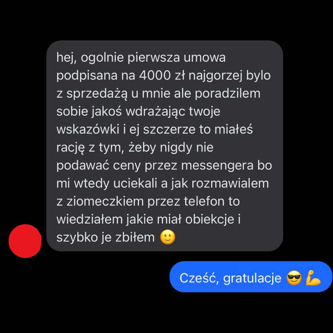 Wiadomość od podopiecznego – +4k